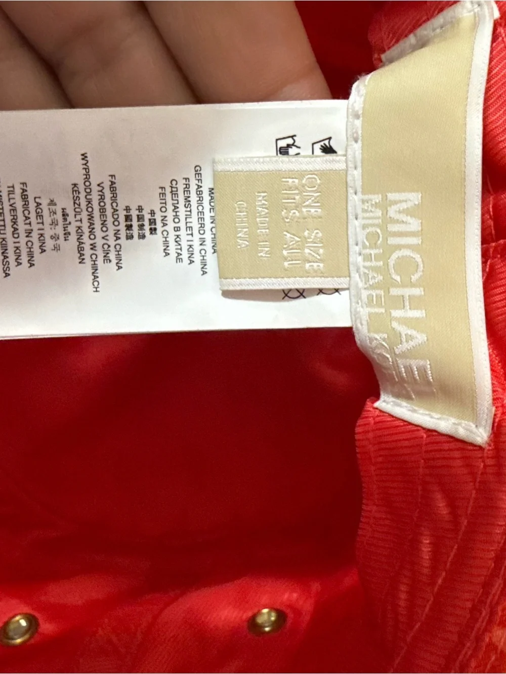 Michael Kors Kids Red MK Monogram Bucket Hat